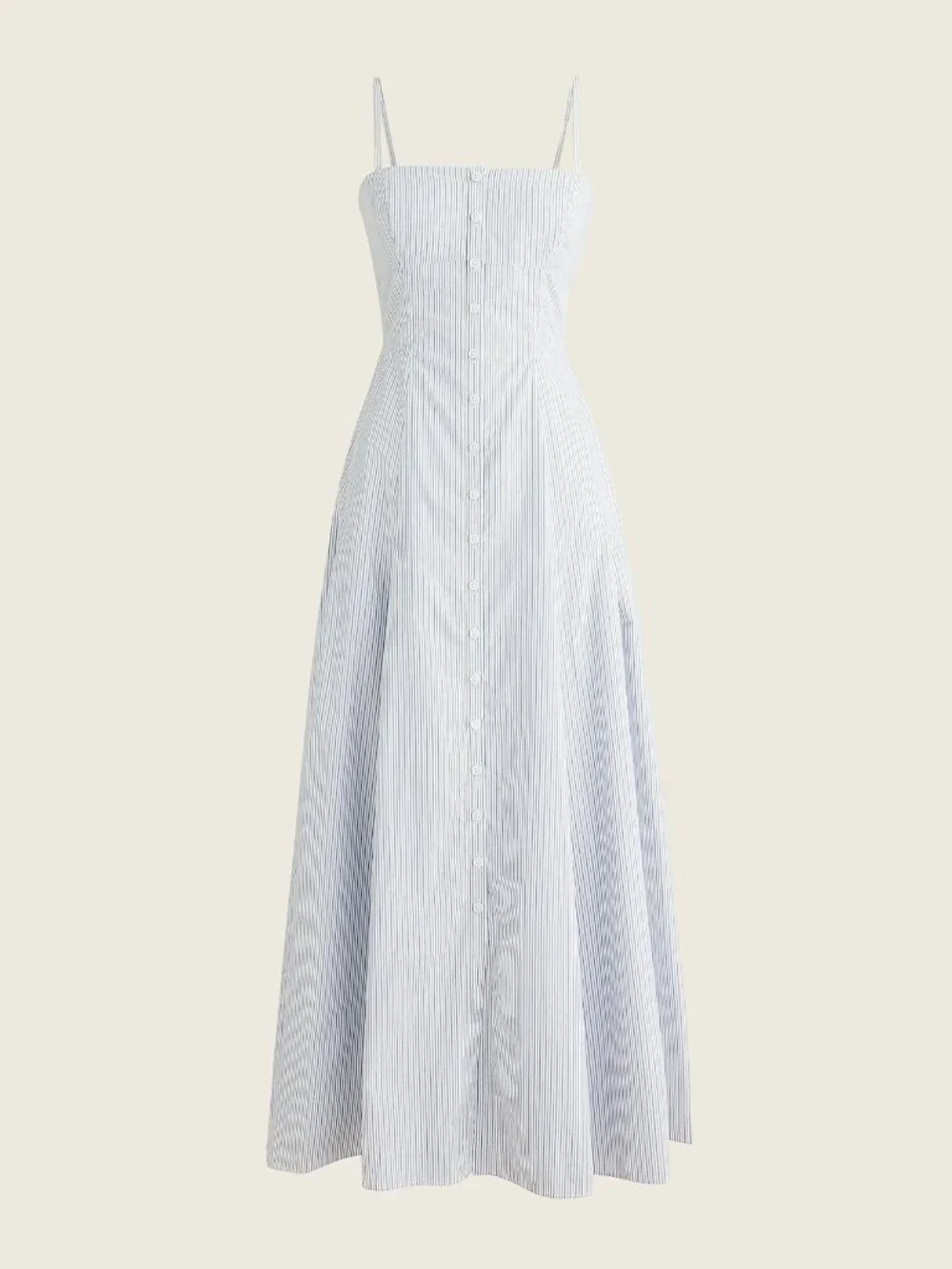 NWT Button-down cotton poplin dress in stripe Size 0P - Picture 1 of 5